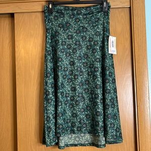 Lularoe azure skirt with a leaf and flower pattern, size small